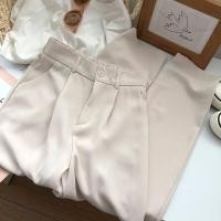 ราคา Plus Size Suit Pants For Women 2022 Korean Style High Waist Loose Casual Cropped Pants For Work (15285408053)