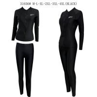 ราคา พร้อมส่ง 31656ชุดว่ายน้ำแบบ 2 ชิ้น เเบบซิปยาวด้านหน้า เสื้อเเขนยาว กางเกงขายาว (21542228129)