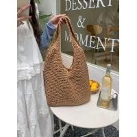 ราคา Fashion woven tote bag large capacity casual woven shoulder bag lightweight casual handbag (24254437164)