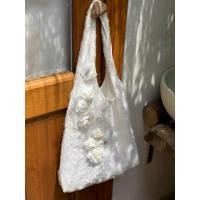 ราคา กระเป๋าสะพายไหล่ผ้าลูกไม้ลายดอกไม้สไตล์เกาหลีสำหรับผู้หญิง กระเป๋าสะพายประจำวัน กระเป๋าสะพายไหล่ผ้าใบลายดอกไม้สีน้ำตาล (23225645434)