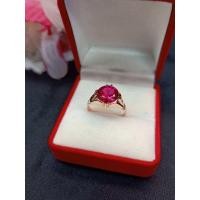ราคา แหวนเศษนาคแท้หัวพลอยทับทิมเจีย (23417946666)