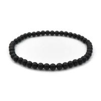 ราคา MATT ONYX นิลดำแบบด้าน เลือกขนาดเม็ดหินได้ 4 6 8 10 มม หินแห่งอำนาจบารมี นิลแท้ สร้อยข้อมือหินนำโชค by siamonlineshop (12234759833)