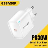 ราคา Essager PD30W Type C ชาร์จเร็ว Pd QC 3 0ชาร์จเครื่องชาร์จเร็วสำหรับ IPhone16 15 14 6 Samsung Huawei Xiaomi iPad AirPods หูฟังแท็บเล็ตสวิตช์พัดลม Type C PD30W ชาร์จเร็วขนาดเล็ก (24353105745)