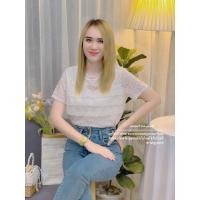 ราคา เสื้อลูกไม้บวช งานบุญ ผ้านิ่ม สไตล์ไทย แต่งระบาย สีขาว พร้อมซับใน ไซส์ใหญ่ (24013727792)