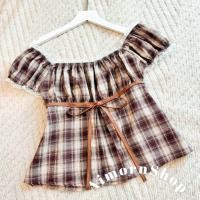 ราคา AimornShopp ขายแยกชิ้น เสื้อลายสก๊อต แขนตุ๊กตาน่ารักๆ ใส่ขึ้นไหล่หรือเปิดไหล่ก็ได้ น่ารักมากๆ (23945794533)