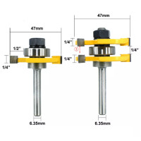 ราคา ดอกทริมเมอร์ เซาะร่องประกบไม้ แบบไม่มีลูกปืน แกน 1 2 4 หุล ใช้กับเร้าเตอร์ใหญ่ คุณภาพสูง 3 ฟัน T รูปมีดประกบตารางฟันมีดประกบชั้นชั้นมีดแผงตัดงานไม้ตัดกัดตัดมีดแกะสลักสีเหลือง (7841608352)