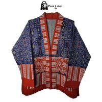 ราคา เสื้อคลุมผ้าพื้นเมือง ผ้าฝ้าย 100 ลายไทย size XXL แนวเทศกาล (23460456368)