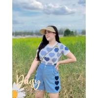 ราคา เสื้อสาวอวบเสื้อไหมพรมสาวอวบ ไหมพรมหัวใจ เสื้อแฟชั่นสาวอวบ (12455441225)