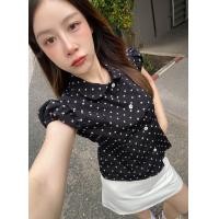 ราคา เสื้อคอปกแขนตุ๊กตาลายจุดโพกาดอท (24537016341)