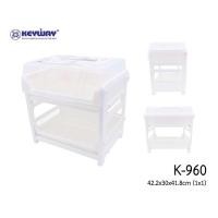 ราคา ชั้นคว่ำจาน คว่ำแก้ว พลาสติก2ชั้นมีฝาครอบKEYWAY (11184887730)