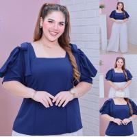 ราคา ส่งฟรี A158 เสื้อทำงานสาวอวบ เสื้อทำงานไซส์ใหญ่ เสื้อทำงานคนอ้วน ทรงสุภาพ คอเหลี่ยมโบว์ไหล่ แขนเจ้าหญิง อก 46 60 เสื้อทำงาน ชุดทำงานคนอ้วน ชุดทำงานสาวอวบ (22015548801)