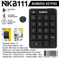 ราคา Nubwo NKB 111 Numeric Keypad Bluetooth 18Keys แป้มพิมพ์ตัวเลขไร้สาย (22116490241)