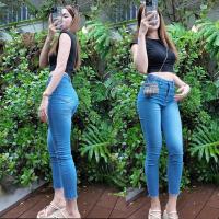 ราคา กางเกงยีนส์ ผญ ทรงบอยสลิม ช่วงขาเล็ก เข้ารูป แบบกรีดแต่งขาดเหนือเข่า ทรงสวยมาก ผ้าดีใส่สบาย ใส่เที่ยวได้ ใส่ทำงานได้ (22774990792)