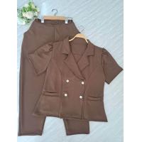 ราคา ชุดเซตสาวอวบอ้วนชุดเซตไซส์ใหญ่ชุดเซต2ชิ้น เสื้อปกสูทกระดุม4เม็ด กางเกงขายาว เสื้อยาว25นิ้วกางเกงยาว38นิ้ว (21493219264)