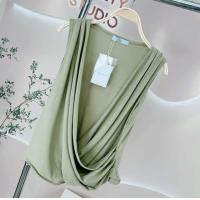 ราคา 054 เสื้อยืดคอถ่วงไขว้หน้าผ้าUnisoft Deezyy (23178068229)