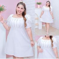 ราคา ส่งฟรี ด207 เดรสสาวอวบ ชุดเดรสคนอ้วน เดรสคนอ้วน จีบหน้า แขนเจ้าหญิง สีพื้น มี 8 สี ไซส์ใหญ่ ชุดเดรส เดรส เดรสไซส์ใหญ่ (22045140520)