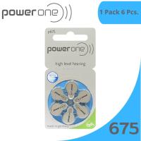 ราคา ถ่านเครื่องช่วยฟังเบอร์675 PowerOne A675 Pr44 แบตเตอรี่เครื่องช่วยฟัง ถ่านใส่หูฟัง 1แพ็ค6ก้อน (16439482489)