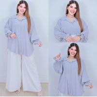 ราคา ส่งฟรี A286 เสื้อเชิ้ตสาวอวบ เสื้อเชิ้ตคนอ้วน เสื้อเชิ้ตไซส์ใหญ่ โอเวอร์ไซส์ ผ้าสลาฟเกาหลี ชุดทำงานคนอ้วน สาวอวบ เสื้อเชิ้ตคนอ้วน เชิ้ตคนอ้วน (24475685853)