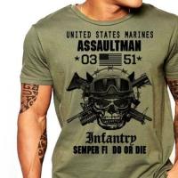 ราคา MARUHOOL 2023 นาวิกโยธินสหรัฐทหารราบคอมมานโดเสื้อยืดชาย MOS 0351 USMC กองทัพแขนสั้นสบาย ๆ เสื้อยืดสหรัฐอเมริกาพลัสขนาด S 3XL (21962228140)