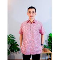 ราคา เสื้อเชิ้ตผ้าคอตตอน พิมพ์ลายปาเต๊ะ แต่งกระเป๋าหน้า (19701299854)