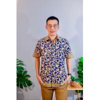 ราคา เสื้อเชิ้ตผ้าคอตตอน พิมพ์ลายปาเต๊ะ แต่งกระเป๋าหน้า (19701299850)