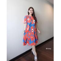 ราคา ชุดพลีท ชุดเดรสลายดอกมารี เดรสดอกมารีเมกโกะ แฟชั่นสาวอวบ เดรสยืดเนื้อผ้าอีดพลีทPleat Dress ชุดใส่เที่ยวทะเล ชุดใส่ทำงานสีสดใส (22794004089)