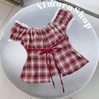 ราคา AimornShopp ขายแยกชิ้น เสื้อลายสก๊อต แขนตุ๊กตาน่ารักๆ ใส่ขึ้นไหล่หรือเปิดไหล่ก็ได้ น่ารักมากๆ (23945794535)