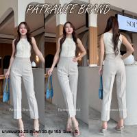 ราคา P45 กางเกงกระบอกเล็ก ผ้าโซดา กางเกงกระบอกเล็ก 8 ส่วน ใส่ทำงานผู้หญิงเอวสูงทรงขากระบอกเล็ก (24063204683)