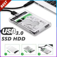 ราคา USB3 0 to SATA3 0 External Hard Drive Enclosure Hard Disk Storage Box with SATA to USB Connector Cable Support UASP for 2 5inches 2 5 นิ้ว HDD ฮาร์ดดิส and SSD SATA Interface External Gard Drive Clear