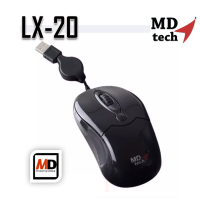 ราคา MD tech เมาส์ LX 20 LX 19 Optical USB Mouse Mini 1600 DPI เป็นรุ่นเก็บสายได้ ขนาดเล็ก (14874688197)