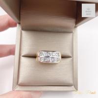 ราคา แหวนเพชรแถวเรียงสองแถวฝังสอดประดับเพชร10เม็ด ขนาดฟรีไซต์ (21987339295)