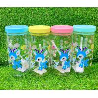 ราคา ขวดโหลลายการ์ตูนขวดโหลสีใสฝาสีทึบคละสีใส่เครื่องปรุงใส่พริกน้ำตาลNO 061 ยกโหล12อัน (23774524323)