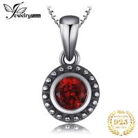 ราคา JewelryPalace Vintage 5mm Genuine Garnet 925 Sterling Silver Pendant Necklace for Women Fashion Gemstone Jewelry Without Chain (21510528011)