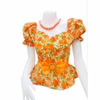 ราคา เสื้อย้อนยุคลายดอกแขนตุ๊กตาเสื้อทองกวาวลายดอกรำวงย้อนยุค (24278063602)