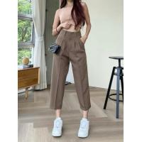 ราคา cici กางเกงกระบอกเล็กทรงบอย7ส่วน ผ้าไอด้าเอวสูง 0064 Pants Women Lady (23060123459)