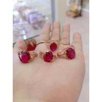 ราคา แหวนเศษนาคแท้หัวพลอยสีทับทิมแดง (23427003881)