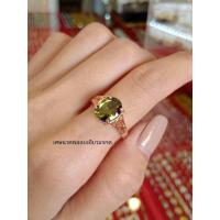 ราคา แหวนเศษนาคแท้หัวพลอยสีเขียวส่องมีครบไซด์ (23521194491)
