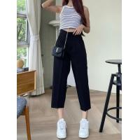 ราคา YoYo 0064 Pants Women Lady กางเกงกระบอกเล็กทรงบอย7ส่วน ผ้าไอด้าเอวสูง (23068372492)