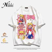 ราคา เสื้อยืดแขนสั้นลําลอง ผ้าฝ้าย พิมพ์ลายการ์ตูนเซเลอร์มูน ทรงหลวม โอเวอร์ สําหรับผู้หญิง ส่งจากกรุงเทพมหานคร (22049559611)