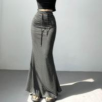 ราคา กระโปรงทรงเอเอวสูงทรงหางปลาลายทางเอวสูงเอวยางยืดกระโปรงทรงเอเข้ารูปทรงหางปลาสำหรับผู้หญิงในฤดูร้อน (24454922509)