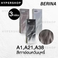 ราคา ส่งไว เซตสีผมเบอริน่า Berina hair color Set A1 A21 A38 สีเทาอ่อนควันบุหรี่ สีผมเบอริน่า สีย้อมผม ครีมย้อมผม (9069216769)