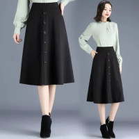 ราคา กระโปรงทรงเอเอวสูงไซส์ใหญ่ กระโปรงทรงเอยาวปานกลาง แฟชั่นฤดูใบไม้ผลิ กระโปรงทรงเอเอวสูงสำหรับผู้หญิงไซส์ใหญ่ (24443567655)