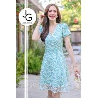 ราคา Dress Julia เดรสสั้น ผลิตจากผ้าลายปักฉลุ ดีไซน์อกไขว้หน้า แขนสั้น ใส่เที่ยวไปคาเฟ่ ใส่ออกงาน เดรสผู้หญิง ราคาถูก S M L (23741739755)