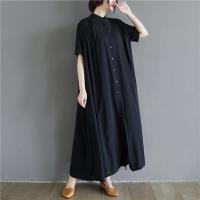 ราคา ชุดเดรสสำหรับคนอ้วนเดรสเชิ้ตผ้าฝ้ายคลุมท้องใส่แล้วดูผอมเพรียวเดรสยาวทรงหลวมไซส์ใหญ่ใส่ช่วงฤดูร้อนสำหรับสาวอวบ (21849658141)