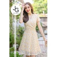 ราคา Dress Julia เดรสสั้น ผลิตจากผ้าลายปักฉลุ ดีไซน์อกไขว้หน้า แขนสั้น ใส่เที่ยวไปคาเฟ่ ใส่ออกงาน เดรสผู้หญิง ราคาถูก S M L (23741739761)