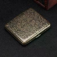 ราคา Retro โลหะกรณีบุหรี่กล่องแบบพกพา 20 บุหรี่ผู้ถืออุปกรณ์สูบบุหรี่ผู้ชายควันของขวัญ Gadgets Anti ความดัน 1 PC (23859842652)