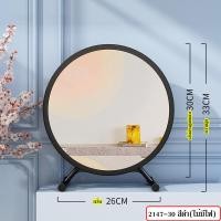 ราคา กระจกโต๊ะเครื่องแป้ง กระจกตั้งโต๊ะ กระจกกลม กระจกแต่งหน้ามีไฟ LED ปรับได้3สี รุ่น 2147 (18497666511)