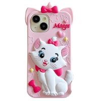 ราคา 3D ดิสนีย์ Kawaii Marie เคสโทรศัพท์ซิลิโคนสีชมพูแมวเข้ากันได้สำหรับ iPhone 16 15 14 13 Pro Max 15Promax พร้อมจี้ตุ๊กตาปลอกอ่อนกันกระแทกฝาครอบหลัง (23182649757)