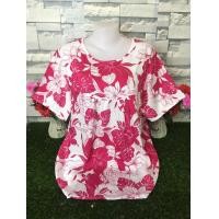 ราคา เสื้อผ้าสปัน เสื้อสงกรานต์ รอบอก36 46นิ้ว เสื้อลายดอกสาวอวบ เสื้อผ้าสาวอวบ เสื้อผ้าผู้หญิง รุ่น004 (24006411915)