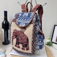 ราคา Movi Katie สไตล์ย้อนยุคกระเป๋านักเรียนมีฝาปิดปากแบบผูกเชือกกระเป๋าเป้ปักลายรูปช้าง (23534616554)